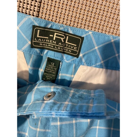 Lauren Ralph Lauren Turquoise Check Women's Bermudas - Picture 4 of 5